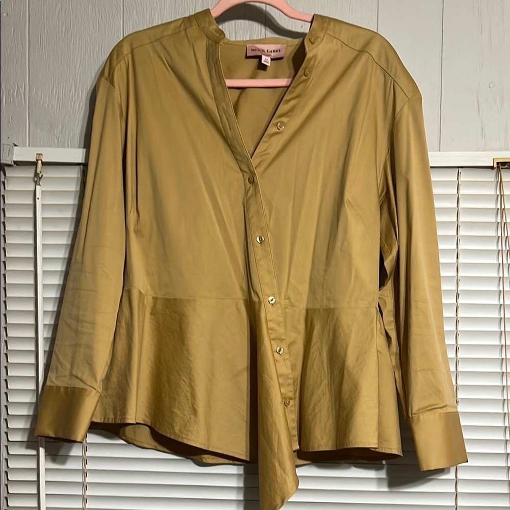 Elegant Gold Button-Up Women's Top